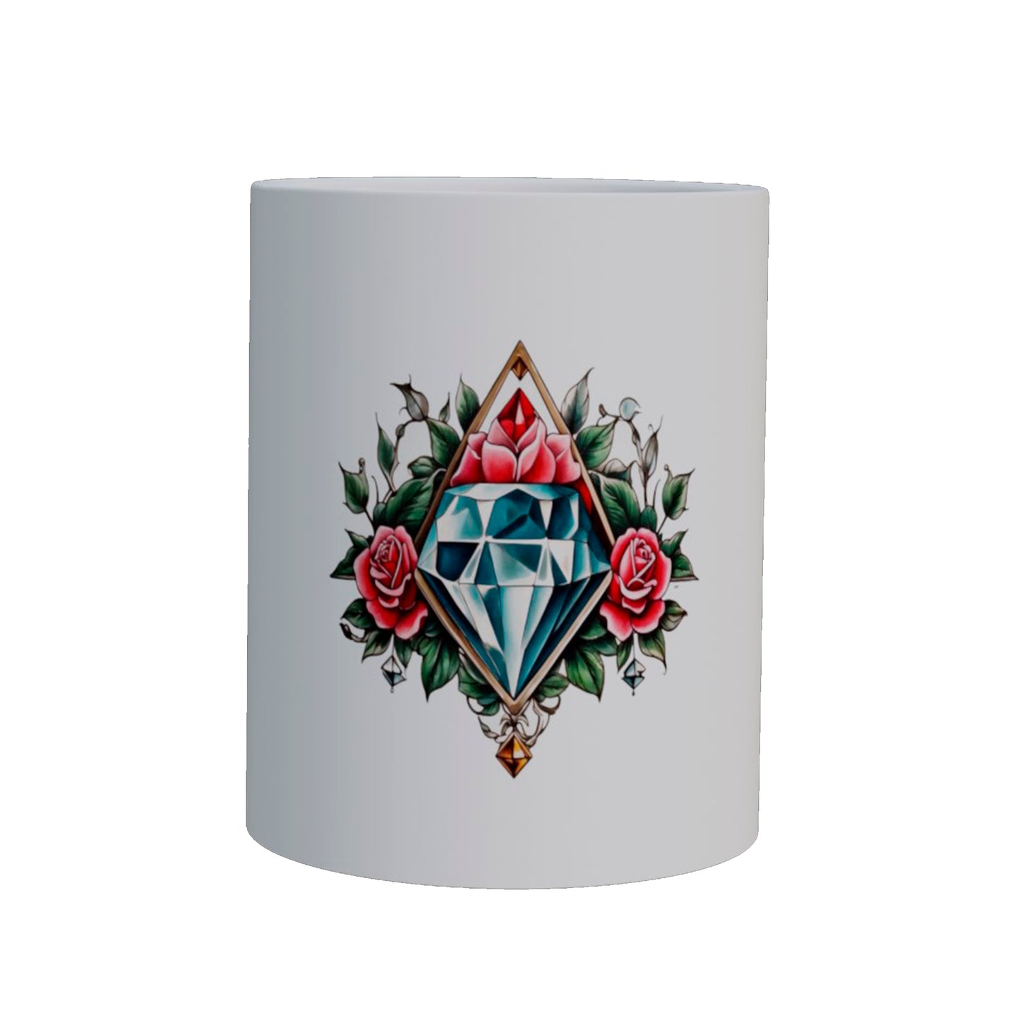 Taza con Diamante y Flores